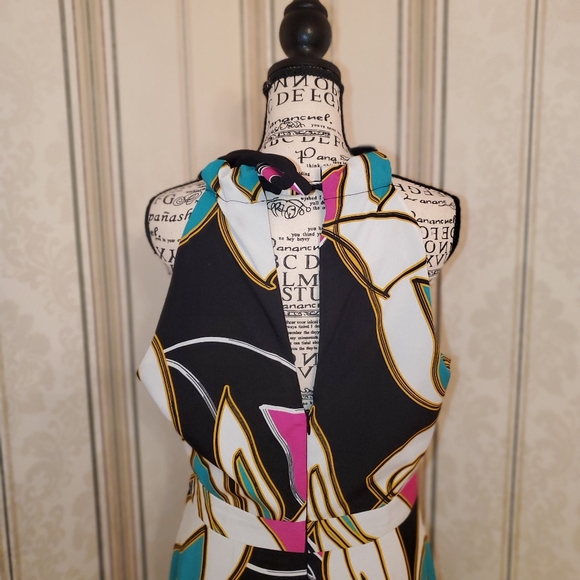 Tahari open back tie maxi dress excellent condition - Picture 4 of 5